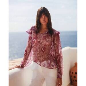 NEW CATHERINE GEE catya blouse in peacock